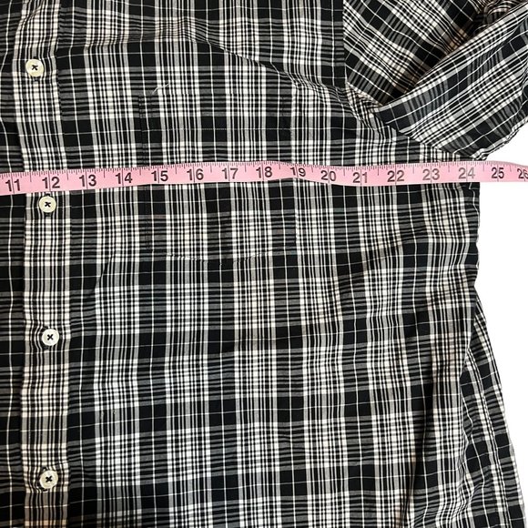 ROWM‎ Mens Black Plaid Long Sleeve Button Up XLT - Picture 4 of 7